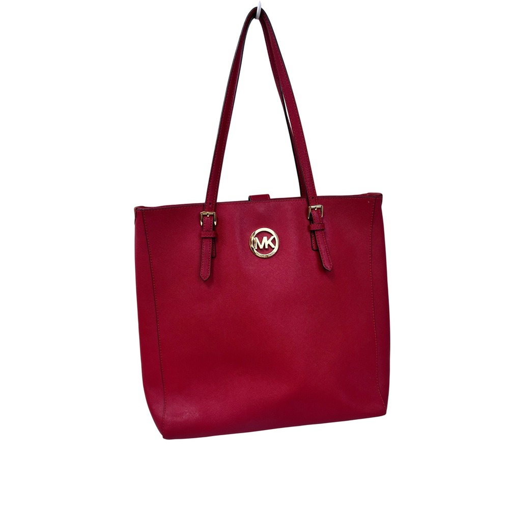 Michael Kors Tote Bag Women Medium Red‎ Excellent Saffiano Leather Shoulder Bag